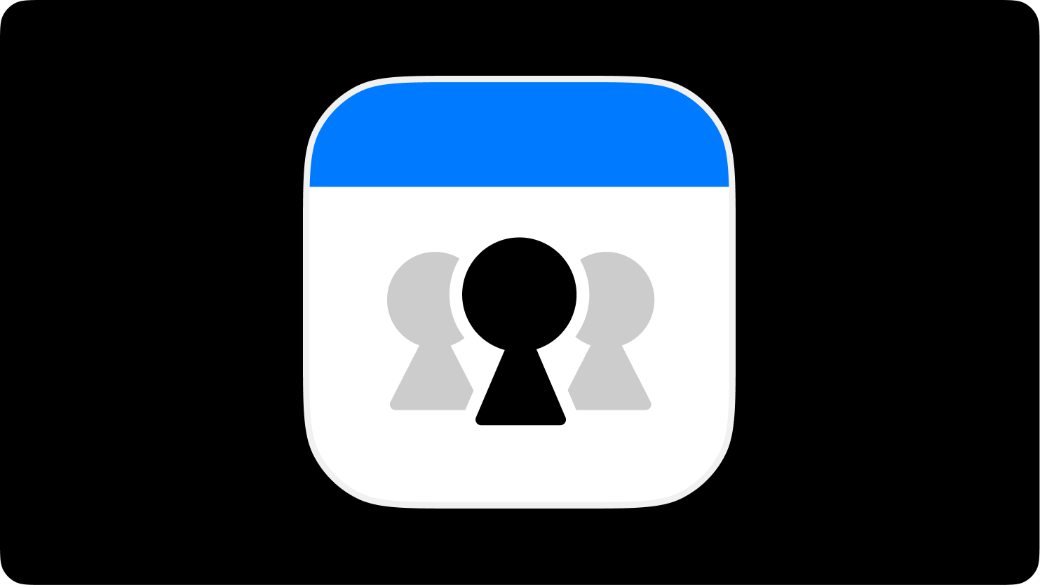 OurCal app logo showing multiple figures in the shape of a lock, signifying family sharing and privacy.